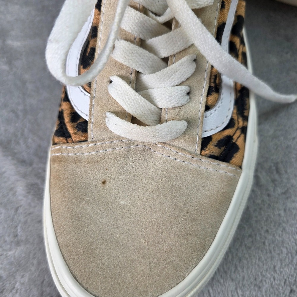 Vans OldSkool Cream Cheetah Leopard Print Suede- Women's 7/Men 5.5 - Picture 2 of 6